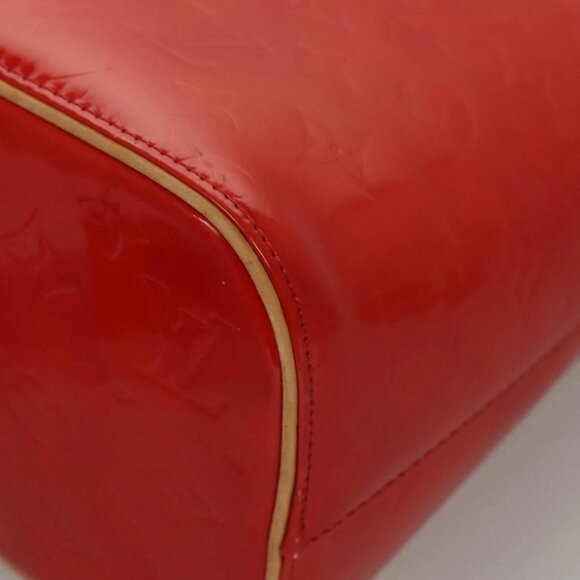LOUIS VUITTON Monogram Vernis Houston Hand Bag Red M91092 LV Auth 117572 - Picture 4 of 16